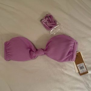 Billabong Tanline bandeau lilac bikini top, size S